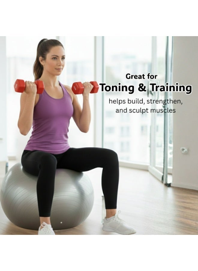 ENDLESS  Vinyl Coated Fixed Dumbbell for Gym Exercises | Pair of 3 Kg ( 2 * 6.6 LB ) | Material : Iron with Vinyl Coat | Weights for Women and Men - Image 5
